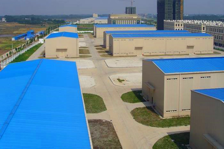 Industrial warehouse steel structures packed securely for global shipping