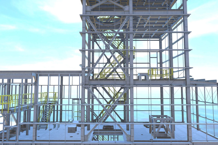multi-storey steel frame