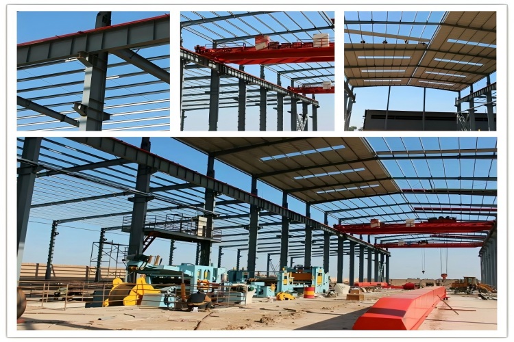steel structure factory with overhead crane