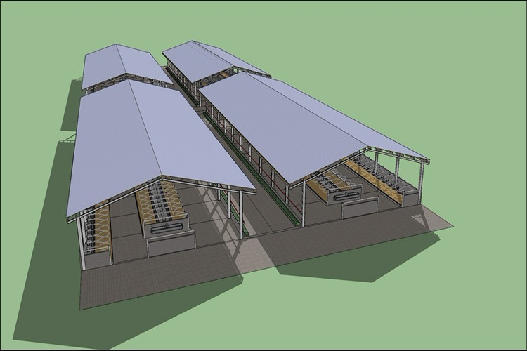 Steel Structure Shed For Cattle Farm with Galvanized Cattle Pen